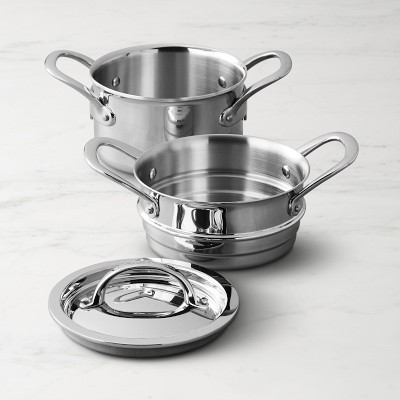 Williams Sonoma Signature Thermo-Clad® Stainless-Steel Double Boiler Pot -  2 qt.