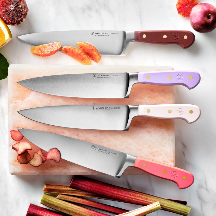 Kitchen Knife Set, 9-Pieces Purple Professional Chef Knife Set with Hollow  Handle, Ultra Sharp Stainless Steel Knife Block Set with Accessories for  Cutting Slicing Dicing Chopping 