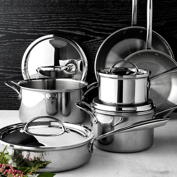 Cladding Signature Cookware Williams Sonoma Signature Thermo-Clad™ Stainless-Steel 10-Piece ...