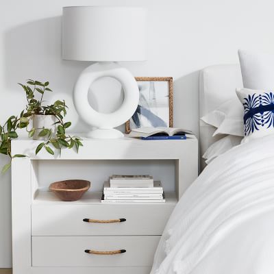 White two online drawer nightstand