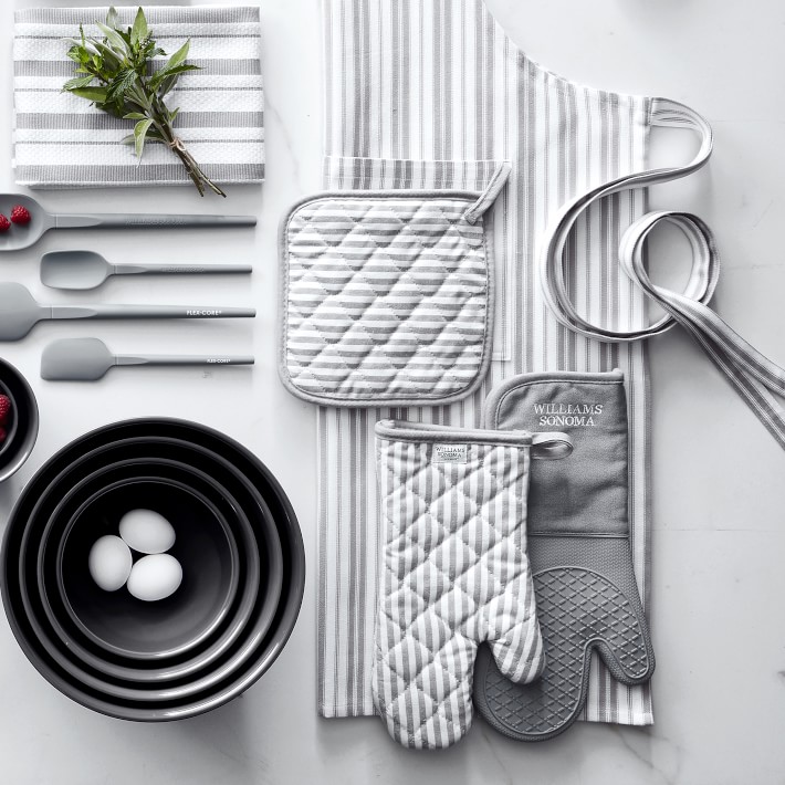  Williams-Sonoma Classic Striped Towels, Cotton,Set of 4  (Drizzle) : Home & Kitchen