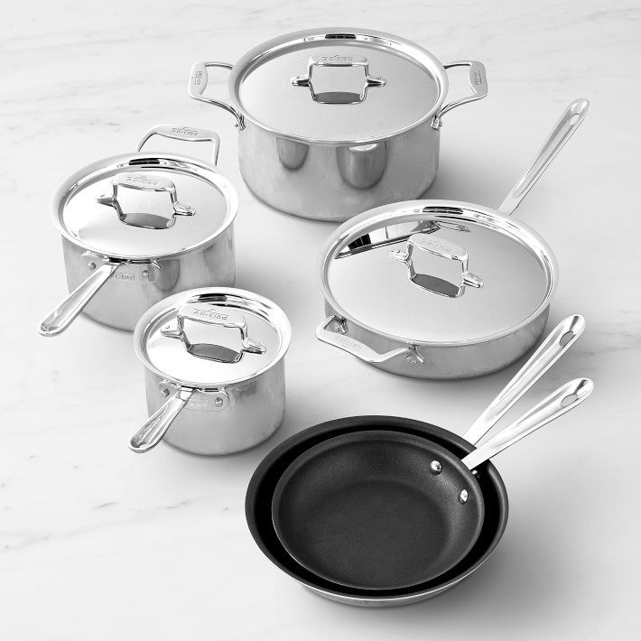 All-Clad D5® Stainless-Steel Nonstick 10-Piece Cookware Set