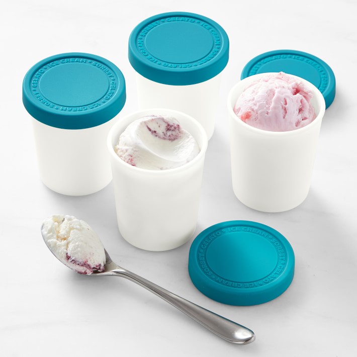 Ice Cream Container Enamel Blue Mini, Set of 4