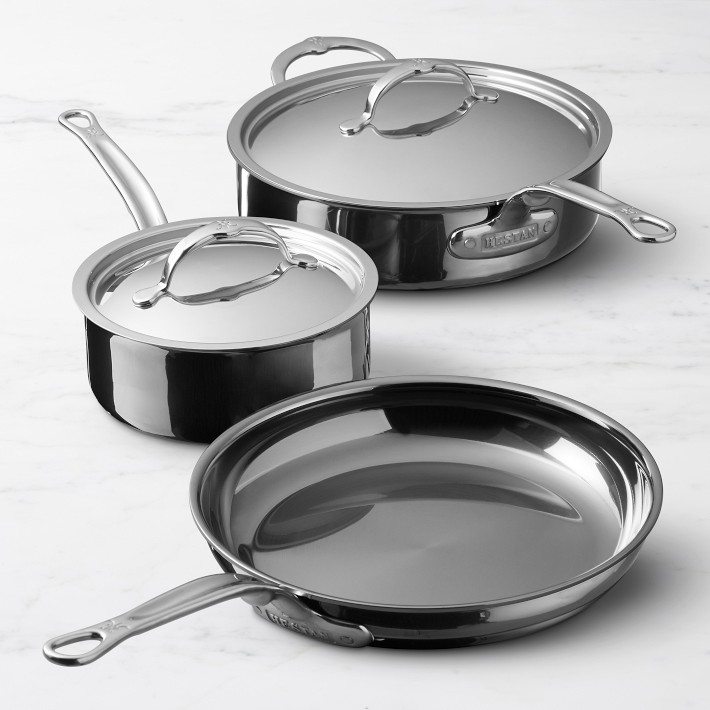 Anolon Tri-ply Clad Cookware 14-in Stainless Steel Cookware Set with Lid(s)  Included in the Cooking Pans & Skillets department at