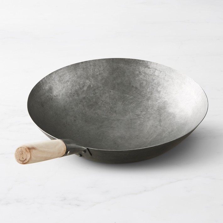 Williams Sonoma Carbon Steel Round-Bottom Wok with Ring