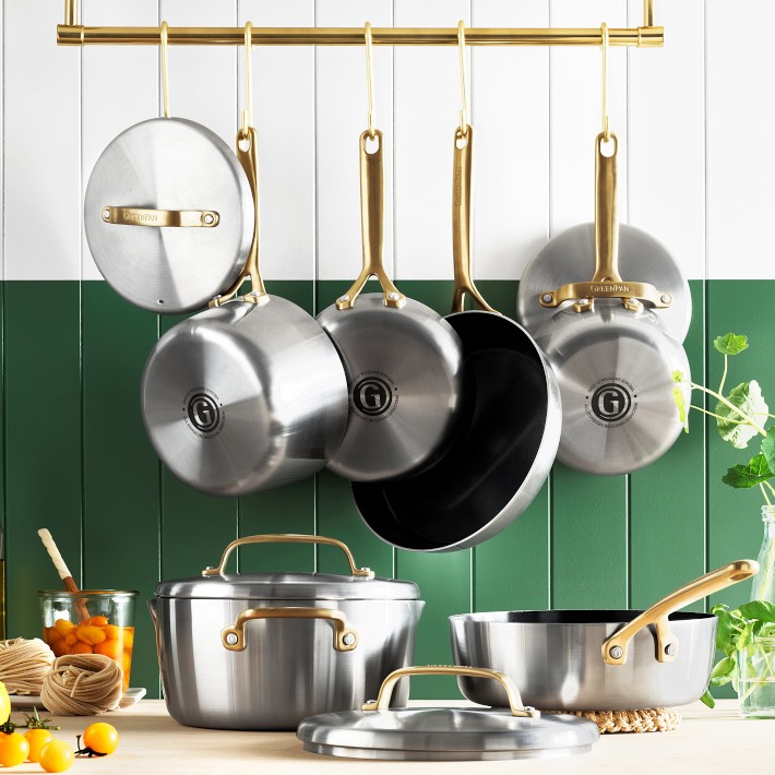 GP5 Stainless Steel 10-Piece Cookware Set, Champagne Handles
