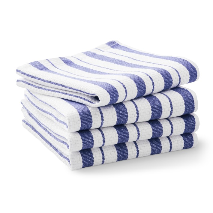 Williams Sonoma Classic Stripe Dishcloths - Bright Blue
