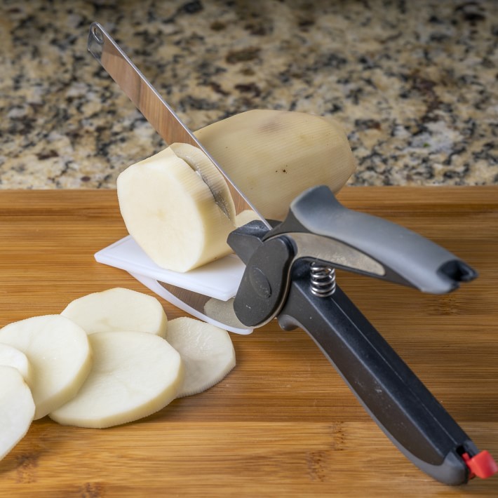 Stainless Steel Kitchen Scissors 2 In 1 Cutting Board Chopper Fruit  Vegetable Multifunctional