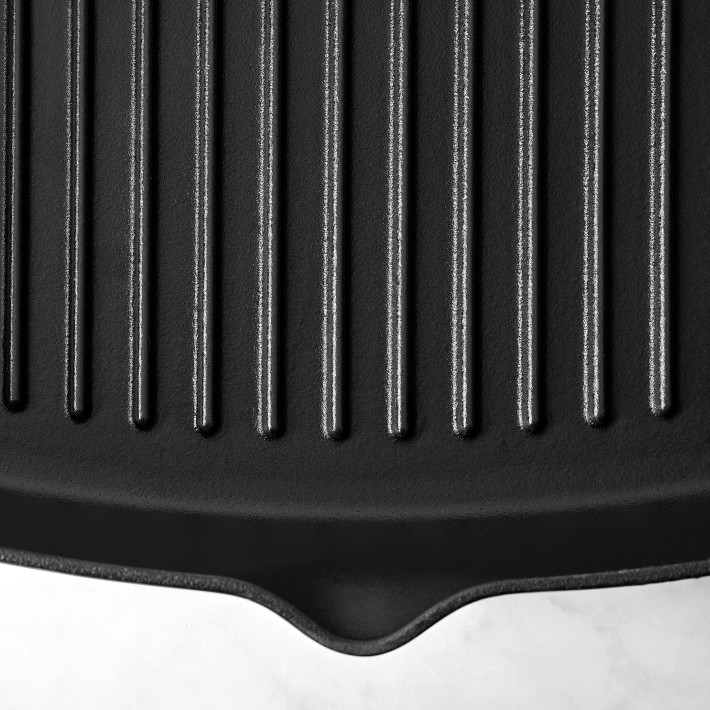  All-Clad Cast Iron Enameled Square Grill with Acacia
