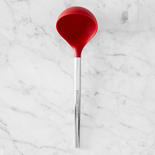 Williams Sonoma Stainless-Steel Silicone Ladle, Red