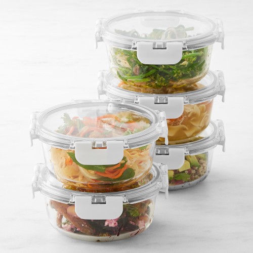 Hold Everything Glass Lunch Containers, Round, Set of 10