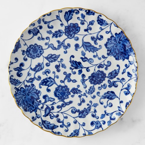 Marlo Thomas Blue Floral Dinner Plates, Set of 4