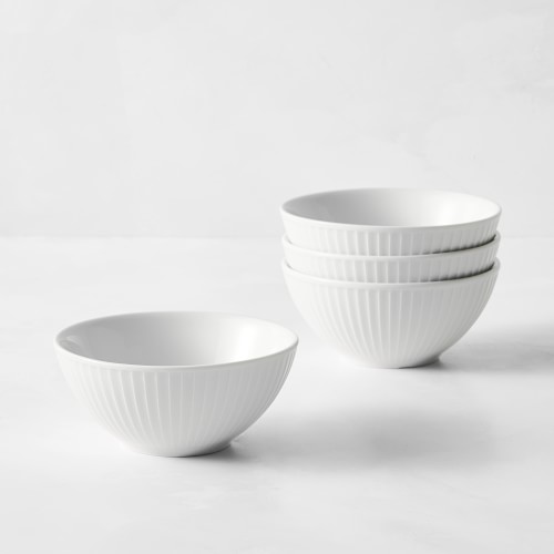 Pillivuyt Plisse Porcelain Rice Bowl, Set of 4