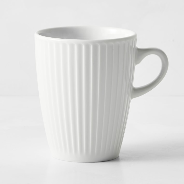 Pillivuyt Plisse Porcelain Mugs, Set of 4
