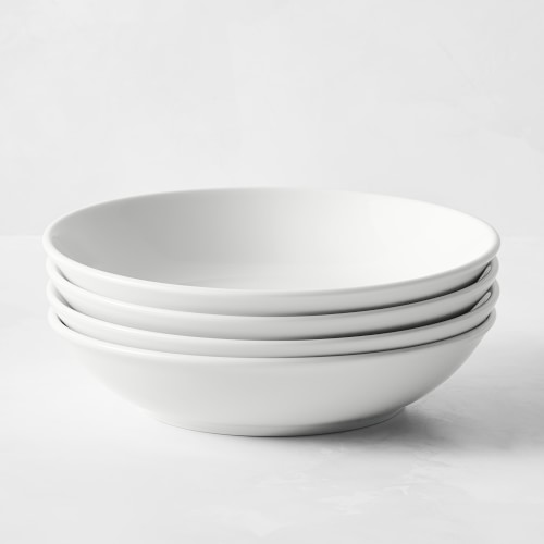 Pillivuyt Coupe Porcelain Soup/Pasta Bowls, Set of 4, White