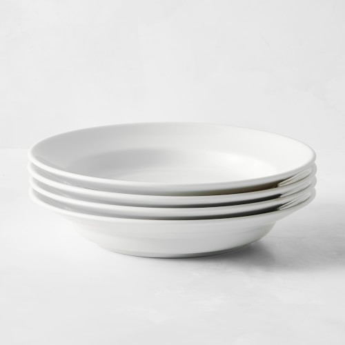 Apilco Très Grande Porcelain Soup Plates, White, Set of 4