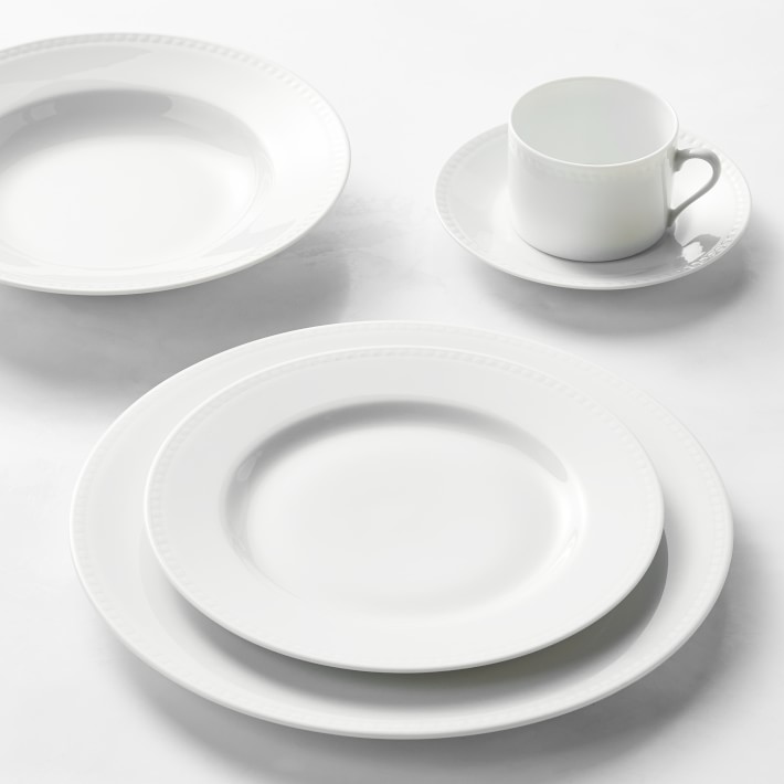 Apilco Beaded Hemstitch Porcelain 5-Piece Dinnerware Set