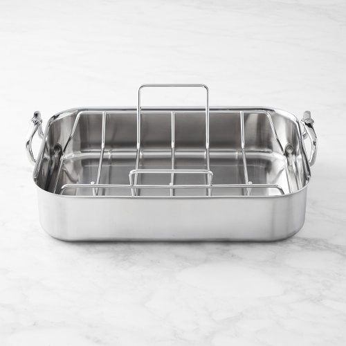 Hestan Provisions Stainless-Steel Classic Roaster with Rack, Large