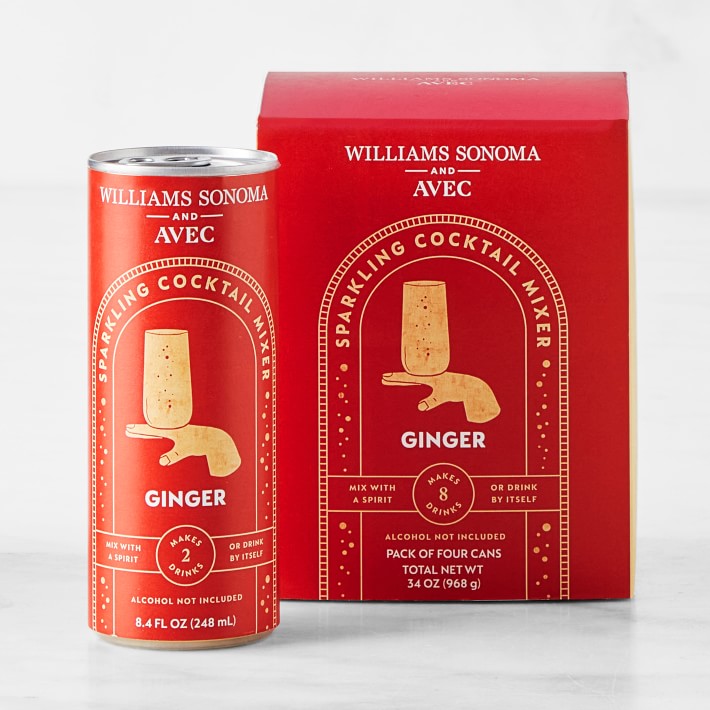 AVEC Drinks x Williams Sonoma Ginger Pineapple Sparkling Cocktail Mixes, Set of 4