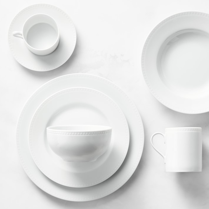 Apilco Beaded Hemstitch Porcelain Dinner Plates