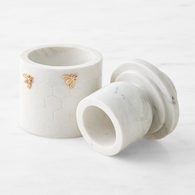 Williams Sonoma Honeycomb Marble Utensil Holder