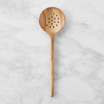 Olive wood strainer spoon, skimmer