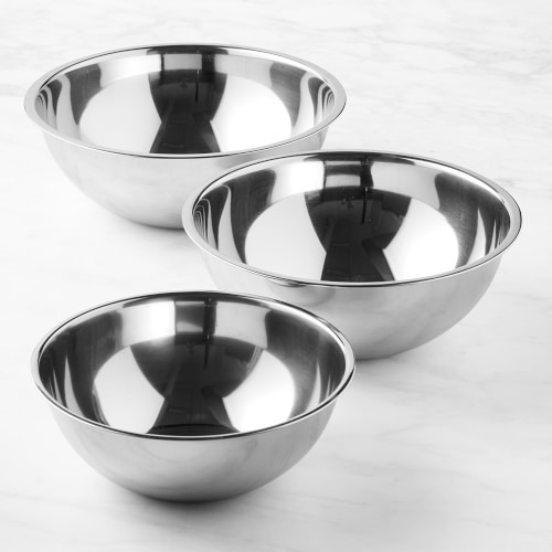 Williams Sonoma Open Kitchen Stainless Steel Mixing Bowls Set fo 3