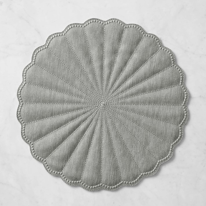 Tan Faux Leather Round Placemat