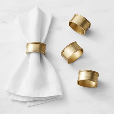 Presidio Antique Brass Napkin Rings, Set of 4