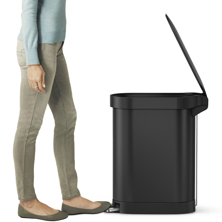 simplehuman Rectangular Hands-Free Kitchen Step Trash Can with