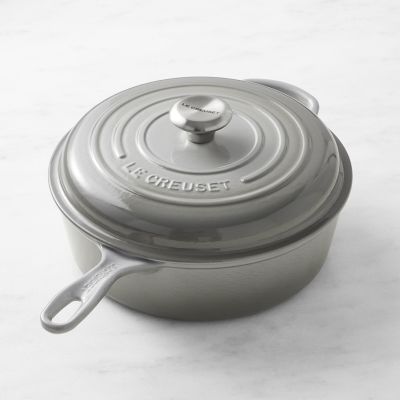 Le Creuset Enameled Cast Iron Signature Cassadou with Glass Lid, 3.75qt, Emerald, Clear