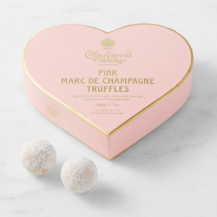 Charbonnel et Walker Pink Heart Marc de Champagne Truffles