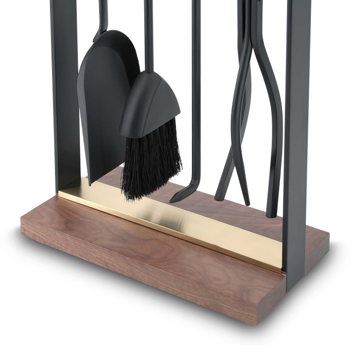 Hampton Walnut Fireplace Tool Set Williams Sonoma