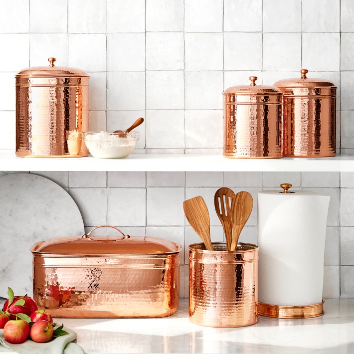 Copper Canister Kitchen Counter Organizers Williams Sonoma   Copper Canister O 