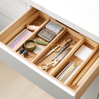 Hold Everything Expandable In-Drawer Flatware Organizer, Ashwood