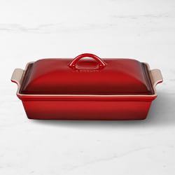 Le Creuset Heritage Stoneware Rectangular Covered Casserole, 12 1/2", Red