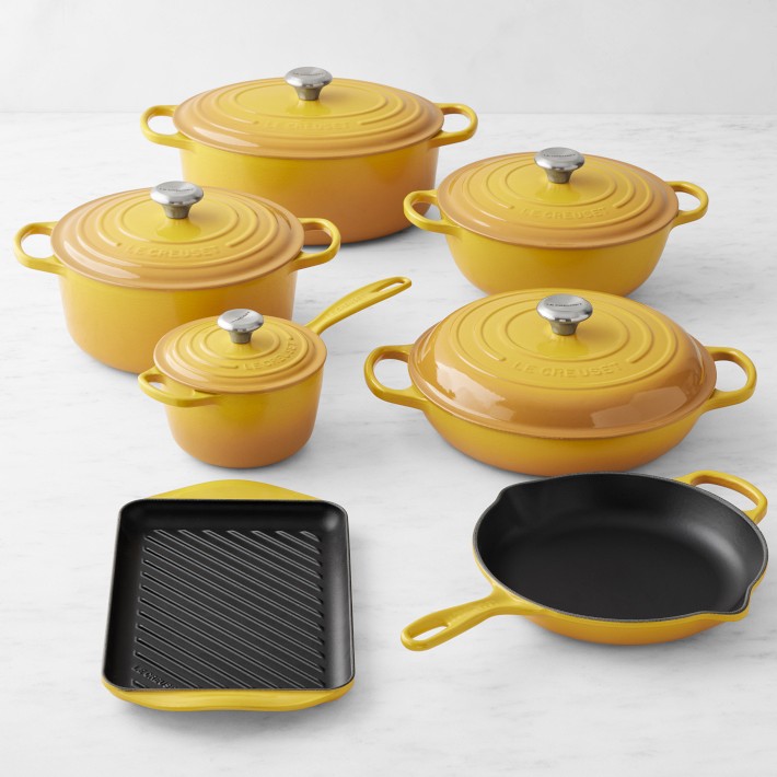 Le Creuset 5-Piece Signature Cookware Set with Stainless Steel Knobs |  Flame Orange