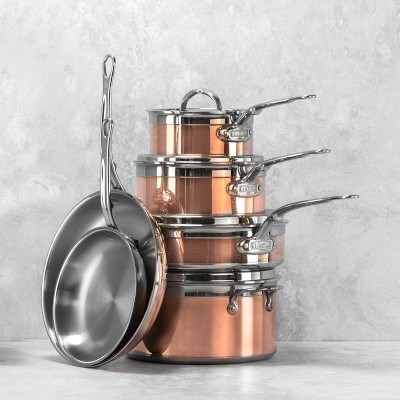 10 Pieces Copper Cookware Nonstick Copper Pots and Pans Set, Copper Pans  and Pot