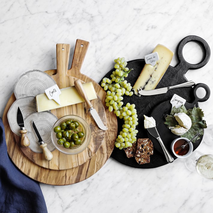 RUSTIC FARMHOUSE ROUND CHEESE BOARD & KNIFE SET