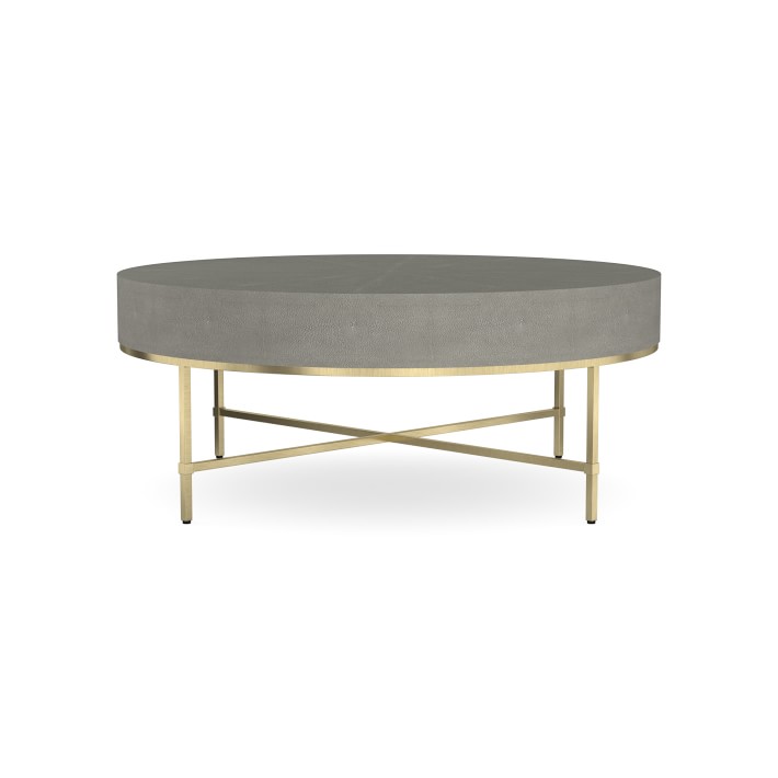 Faux Shagreen Round Coffee Table, 42