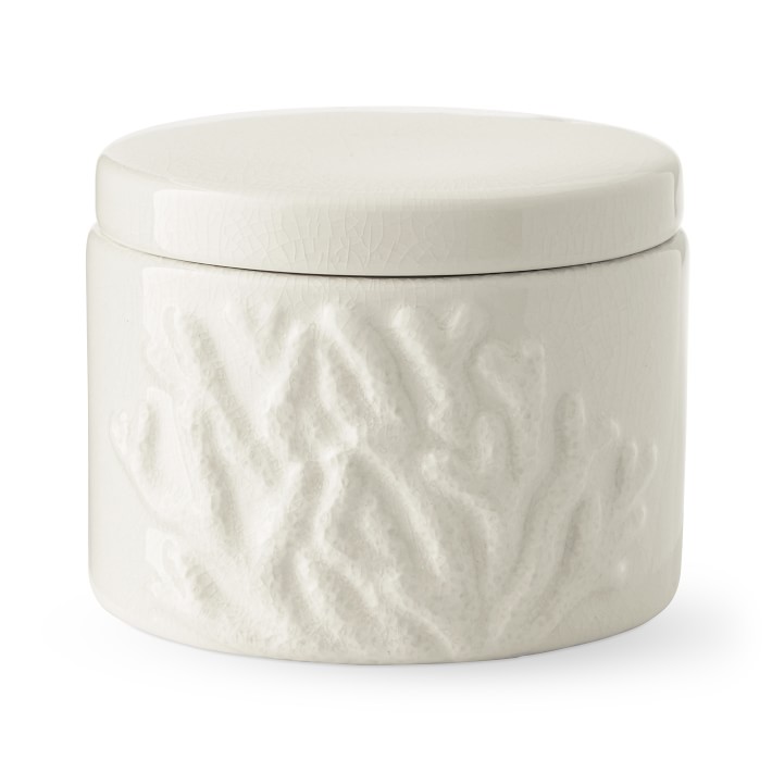Coral Bath Canister, Small, White