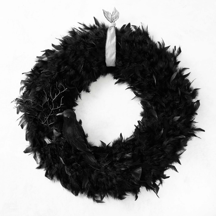 Halloween Black Raven Wreath
