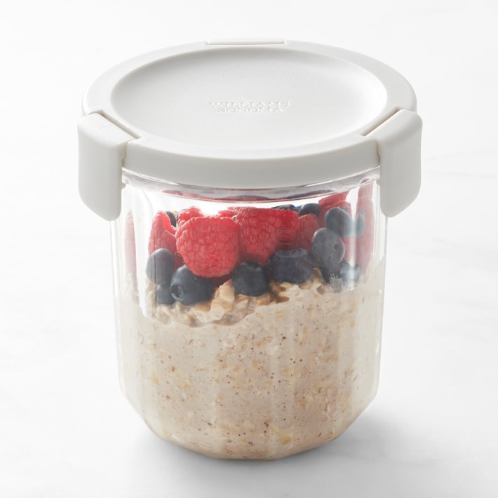 1pc white Overnight Oats Jars, Overnight Oats Container with Lid
