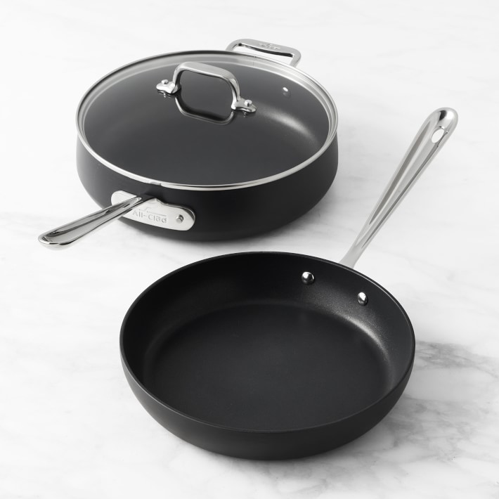 All-Clad HA1 Hard Anodized Nonstick Covered Saut&#233; & Fry Pan 3-Piece Cookware Set