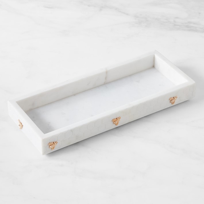 Williams Sonoma Honeycomb Marble Countertop Tray