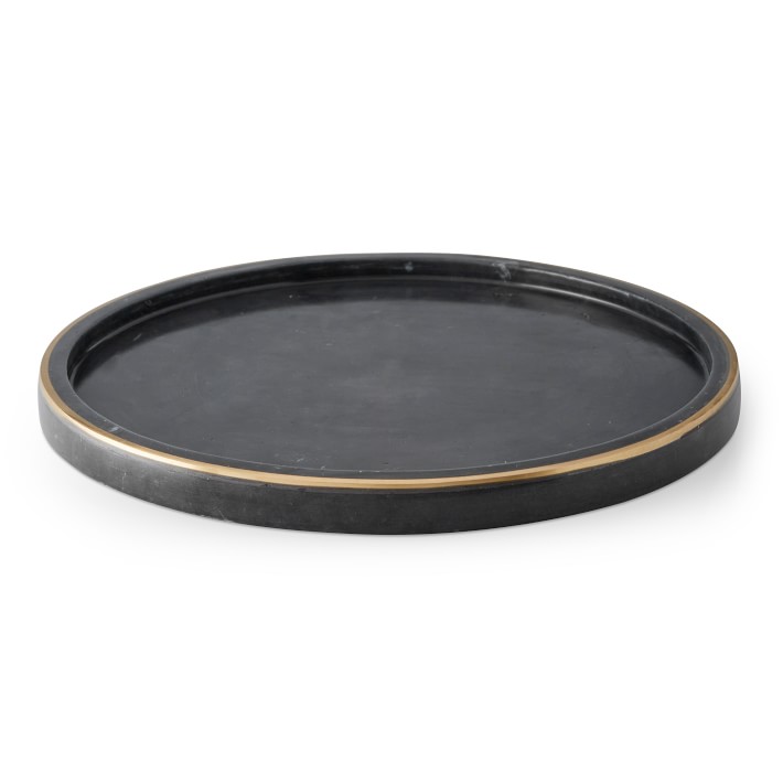 Black Marble and Brass Vanity Tray