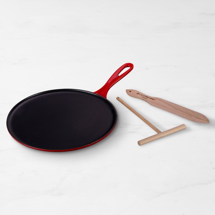 Le Creuset Enameled Cast Iron Crepe Pan with Spreader and Spatula