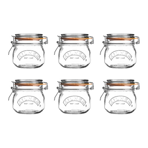 Kilner Round Clip Top Jar, 17 oz, Set of 6