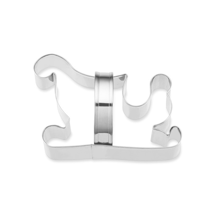 Stainless-Steel Cookie Cutter with Handle, Sleigh