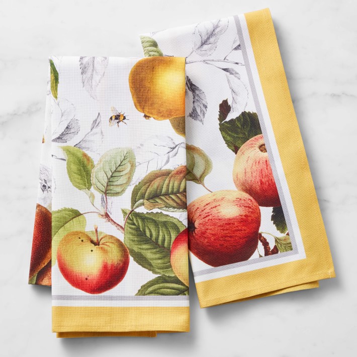 Autumn Harvest Towels, Set of 2, Apple &amp; Pear